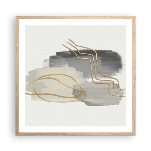 Plagát v ráme zo svetlého duba - Trvanie a pohyb - 60x60 cm