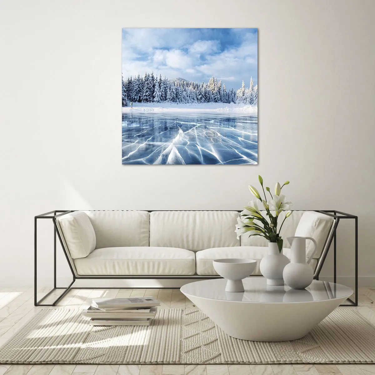 Obraz na skle - Oslnivý a kryštalický pohľad - 40x40 cm