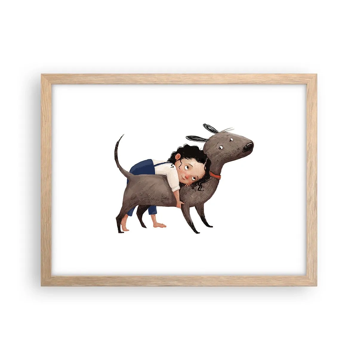 Plagát v ráme zo svetlého duba - Najlepší priatelia - 40x30 cm