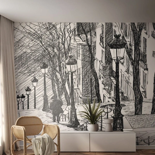 Samolepiaca Fototapeta Deluxe Sticker - Milostný príbeh alebo horor? - Montmartre, Architektúra, Paríž - 400x280 cm