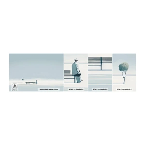 Vzorka Fototapeta Standard Eco - Áno, čakám. - Minimalistický, Osamelý, Muž - 100x30 cm