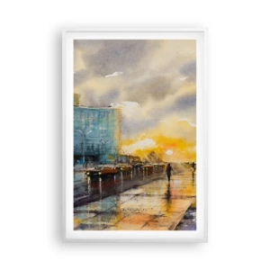 Plagát v bielom ráme - Život na pobreží - 61x91 cm