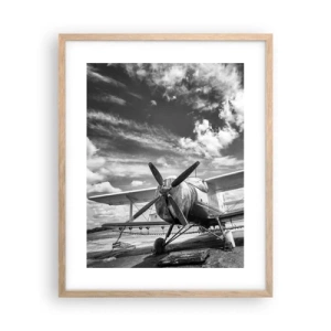 Plagát v ráme zo svetlého duba - Nemôžem sa toho dočkať! - 40x50 cm