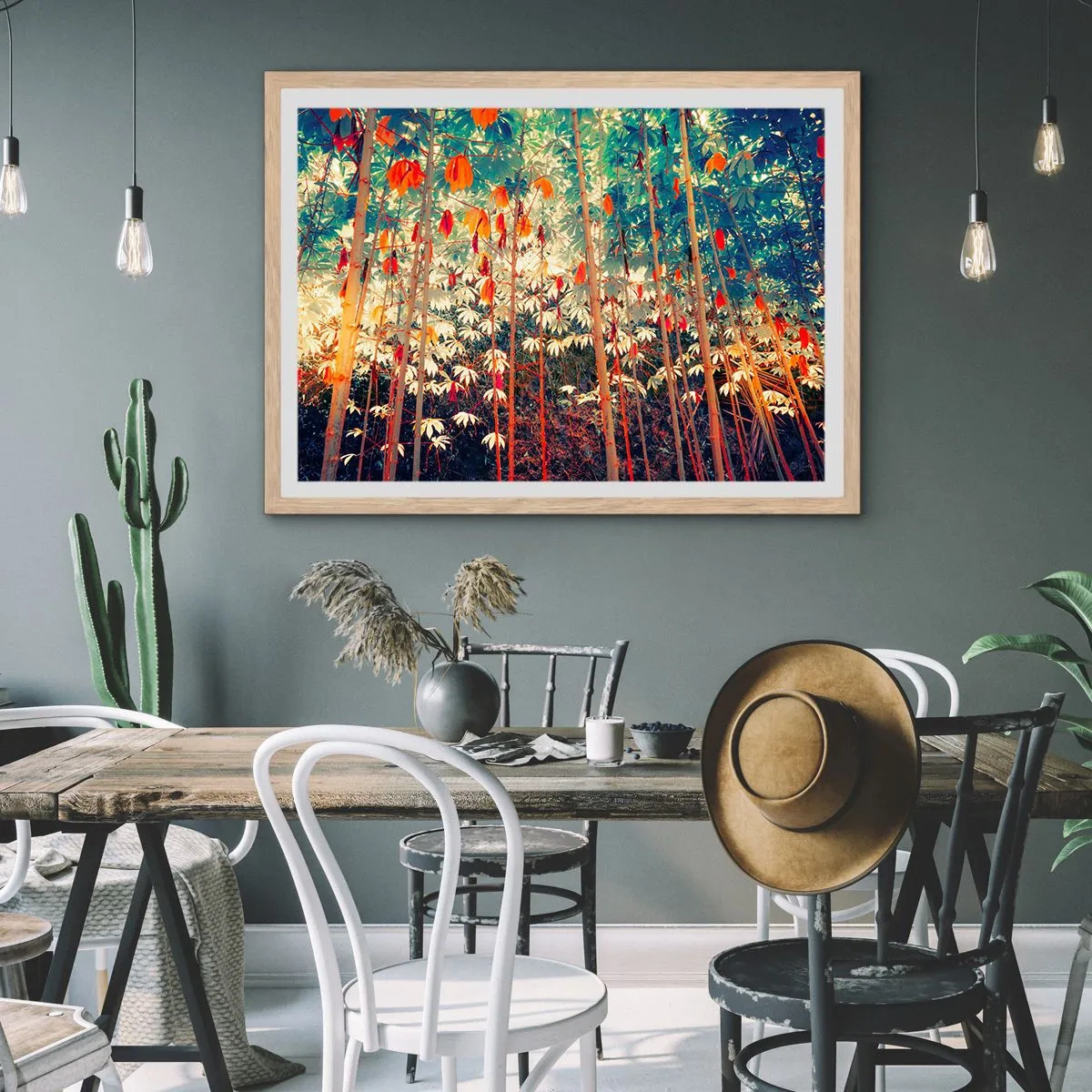Plagát v ráme zo svetlého duba - Tajný život listov - 91x61 cm
