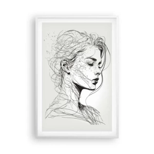 Plagát v bielom ráme - Portrét v zamyslení - 61x91 cm