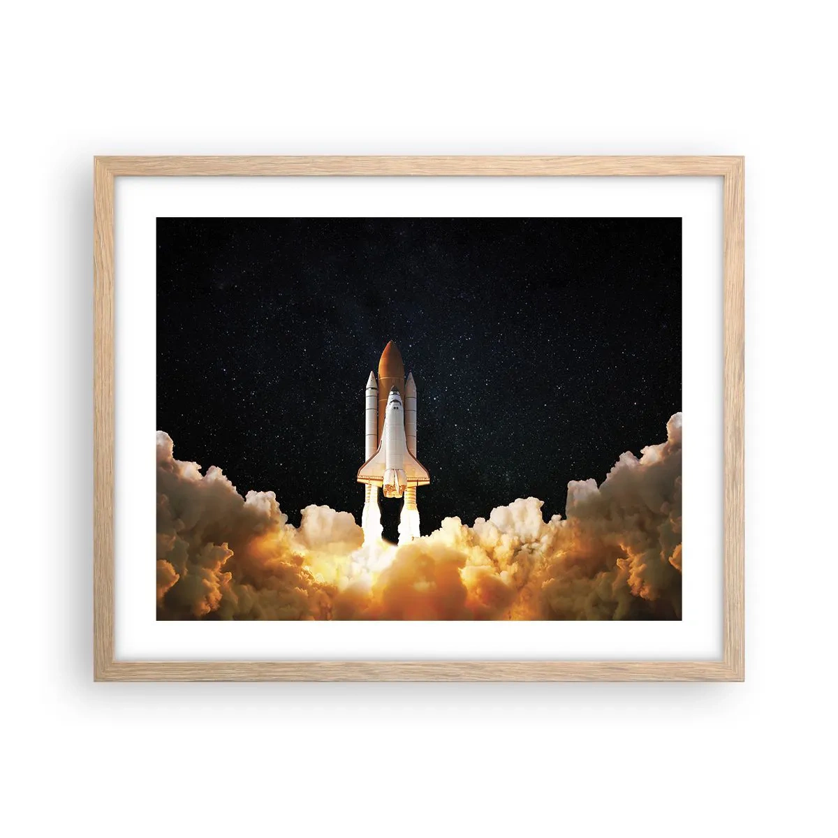 Plagát v ráme zo svetlého duba - Ad astra! - 50x40 cm