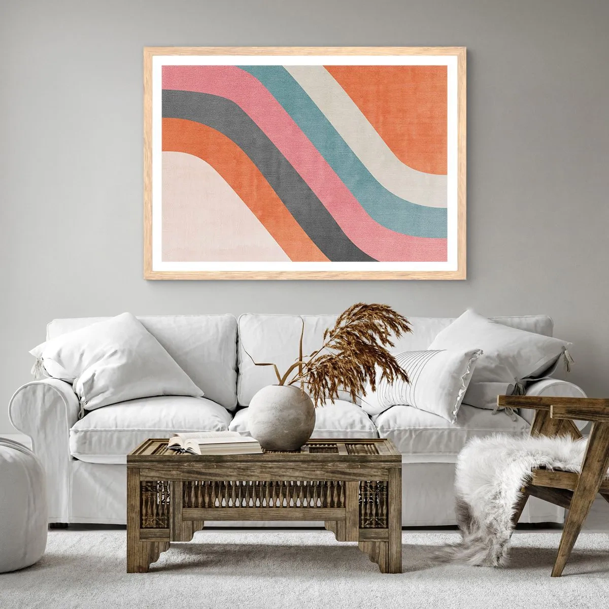 Plagát v ráme zo svetlého duba - Diagonálna kompozícia – pohyb - 91x61 cm