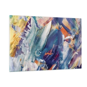Obraz na skle - Chaos farieb - 120x80 cm