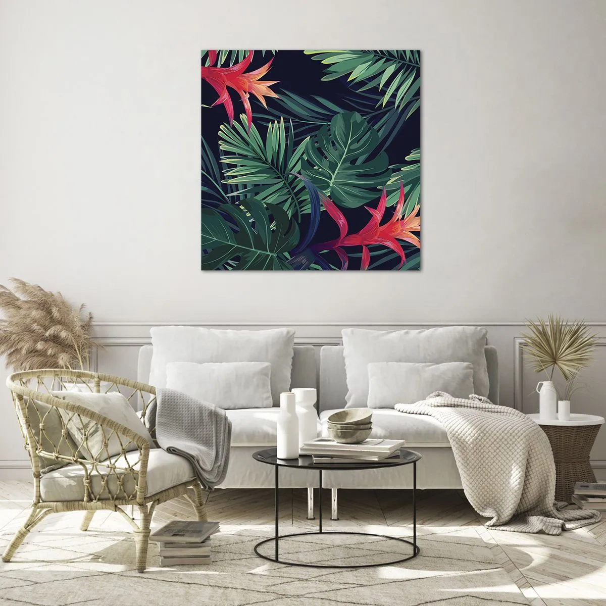 Obraz na skle - Vzplanúť v zelenom - 50x50 cm