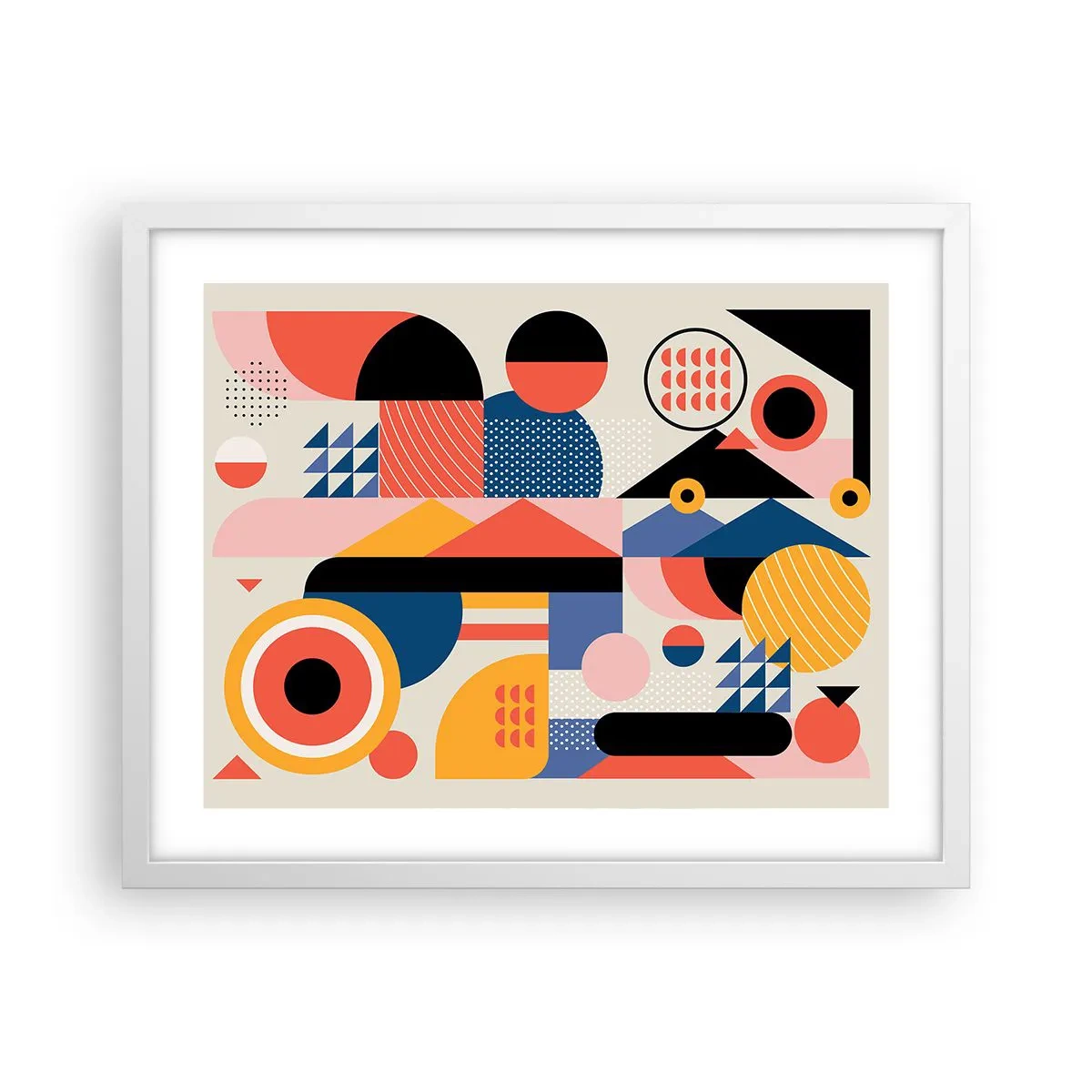 Plagát v bielom ráme - Kompozícia: poďme sa hrať - 50x40 cm