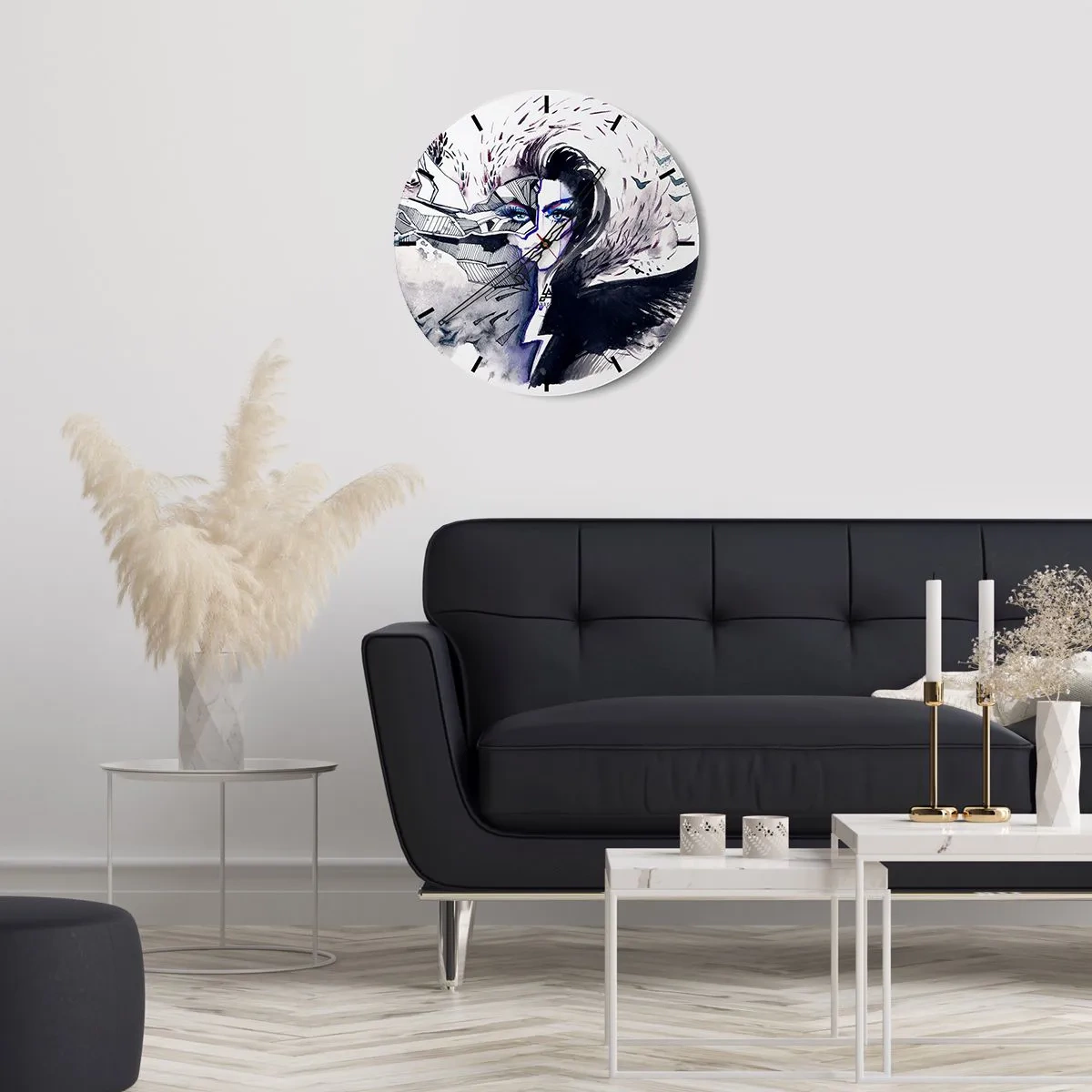 Nástenné hodiny - Démonická a krásna - 30x30 cm