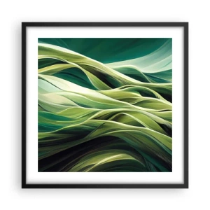 Plagát v čiernom ráme - Abstraktná hra na zelenú - 50x50 cm