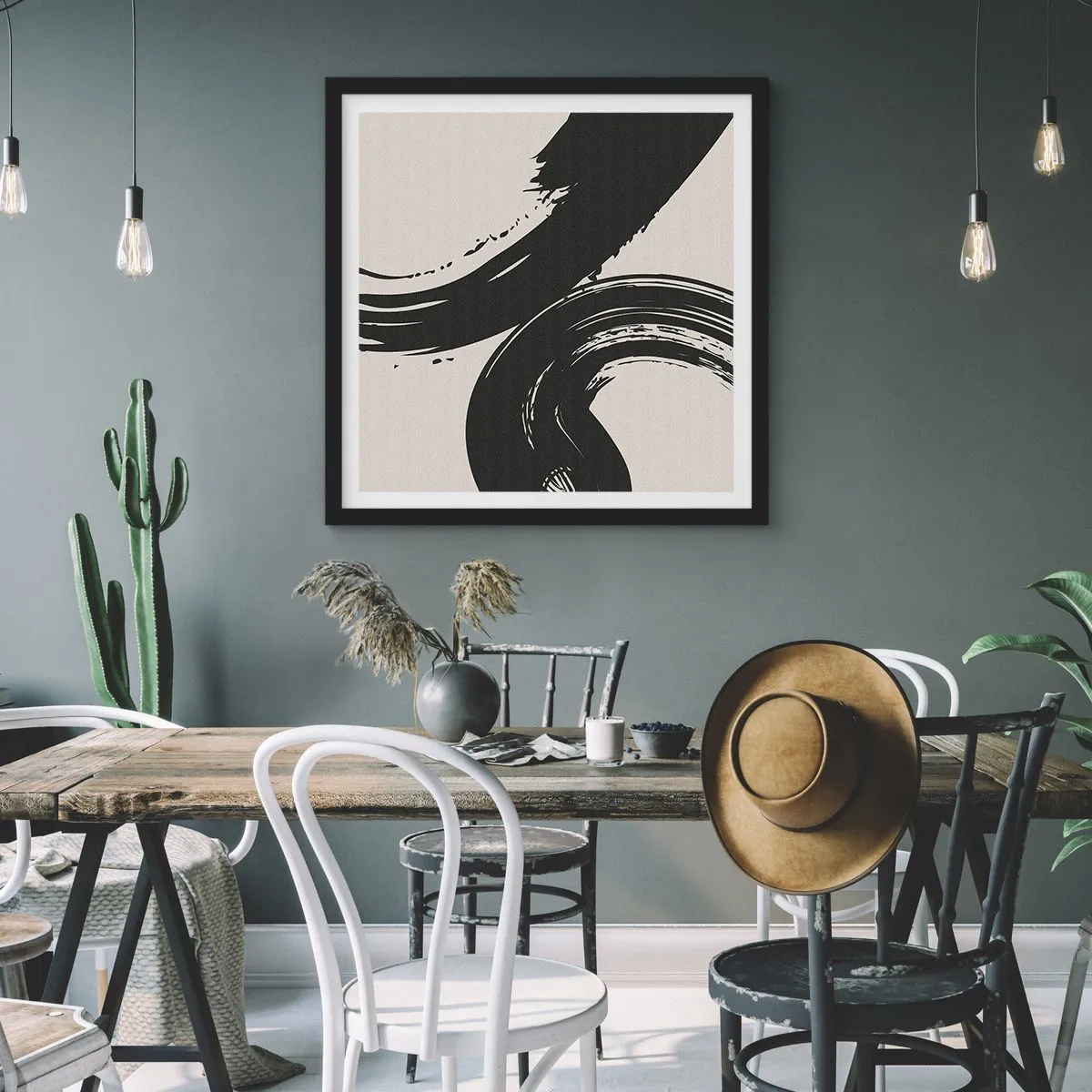 Plagát v čiernom ráme - S rozmachom a dookola - 50x50 cm