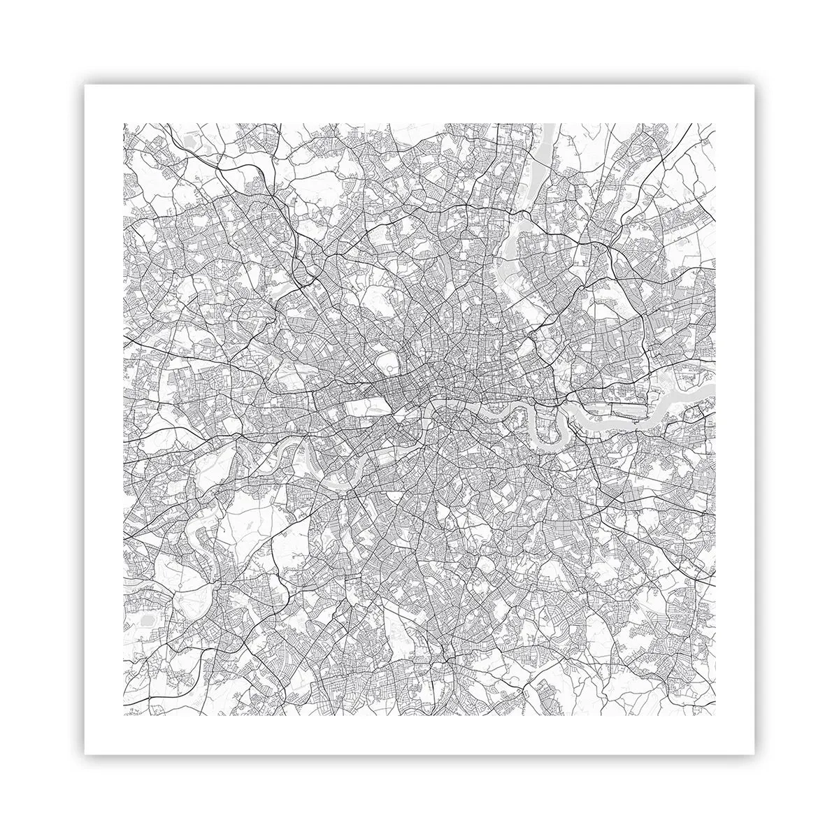 Plagát - Mapa londýnskeho labyrintu - 60x60 cm