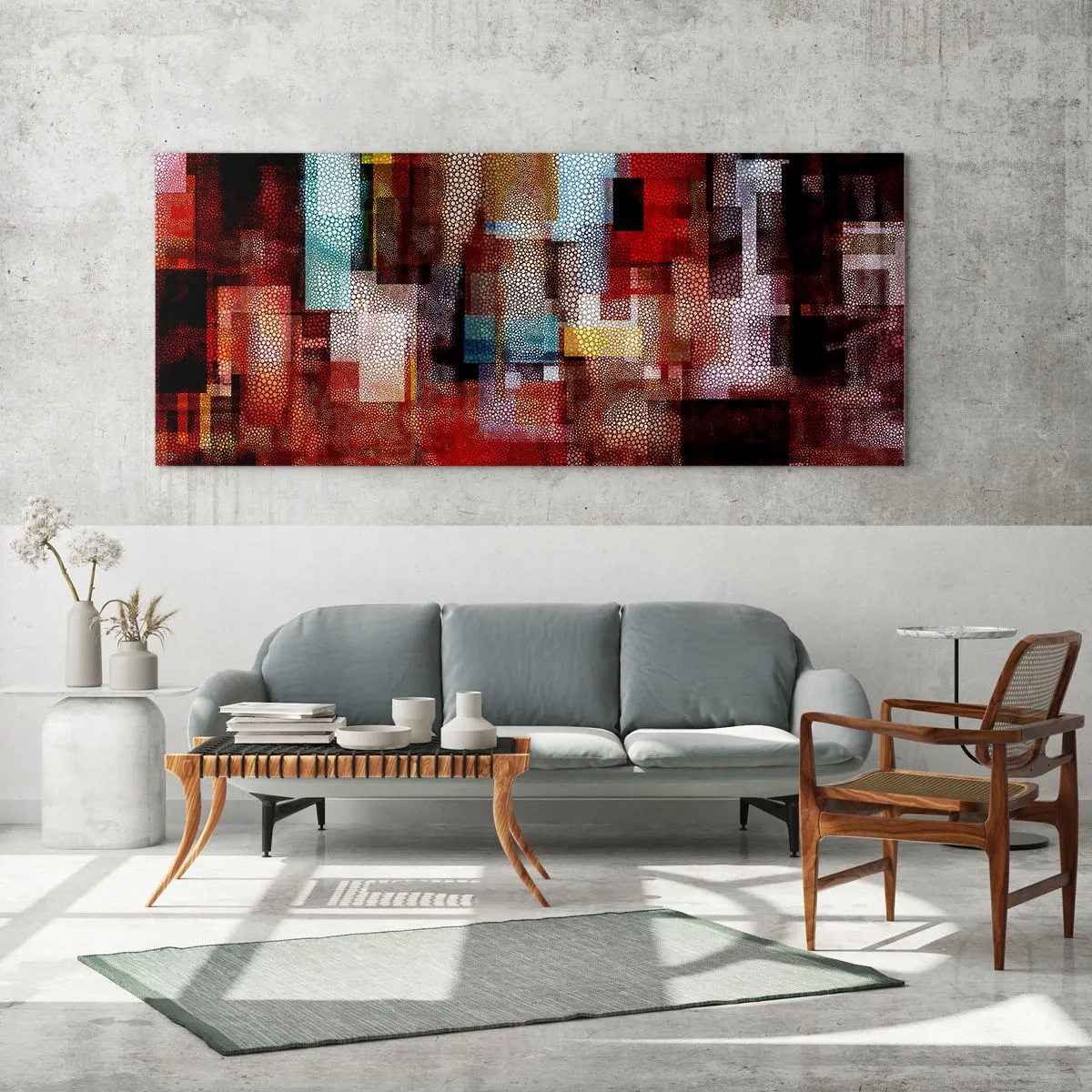 Obraz na skle - Chaos a zmätok - 160x50 cm