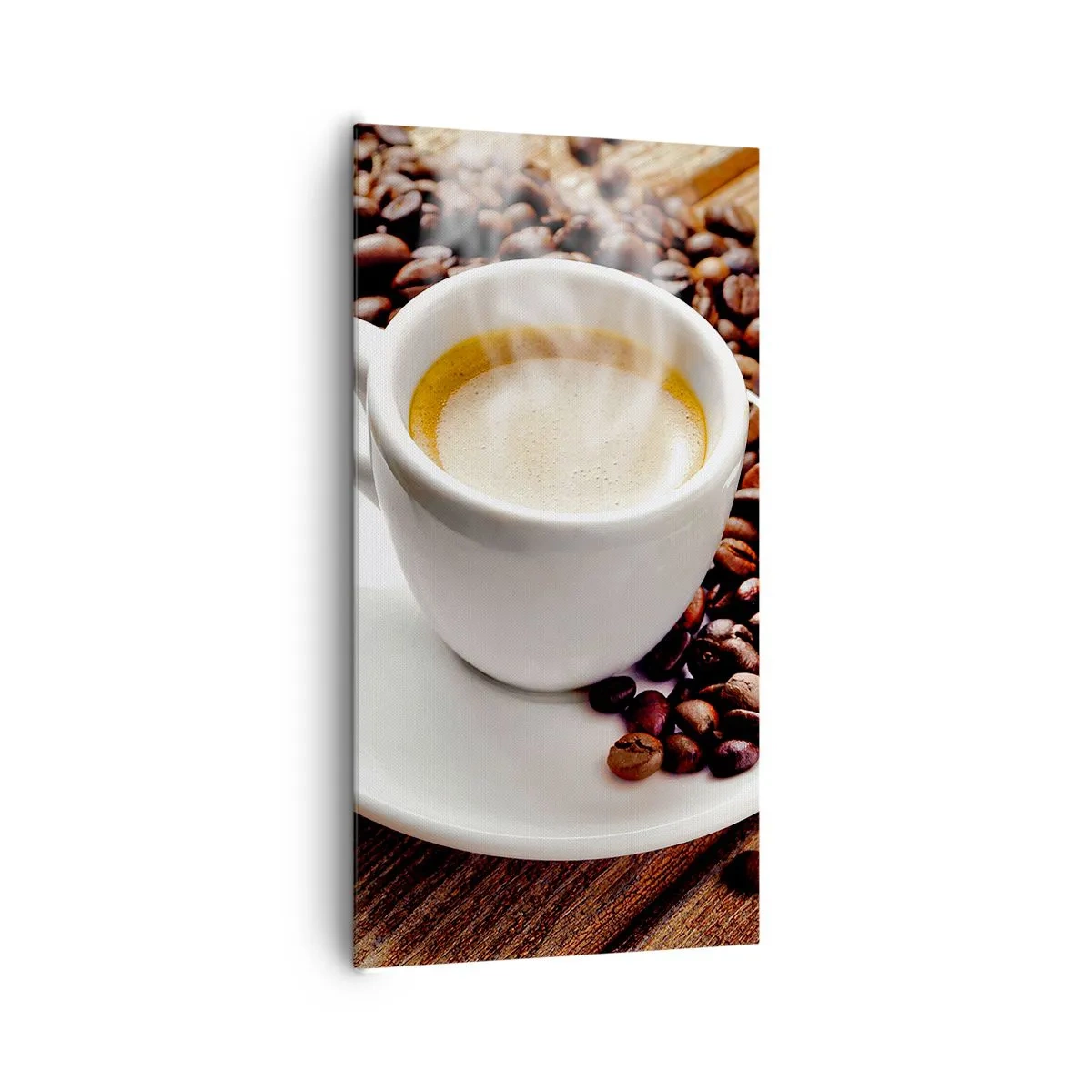 Obraz na plátne - Káva na lavici - 65x120 cm
