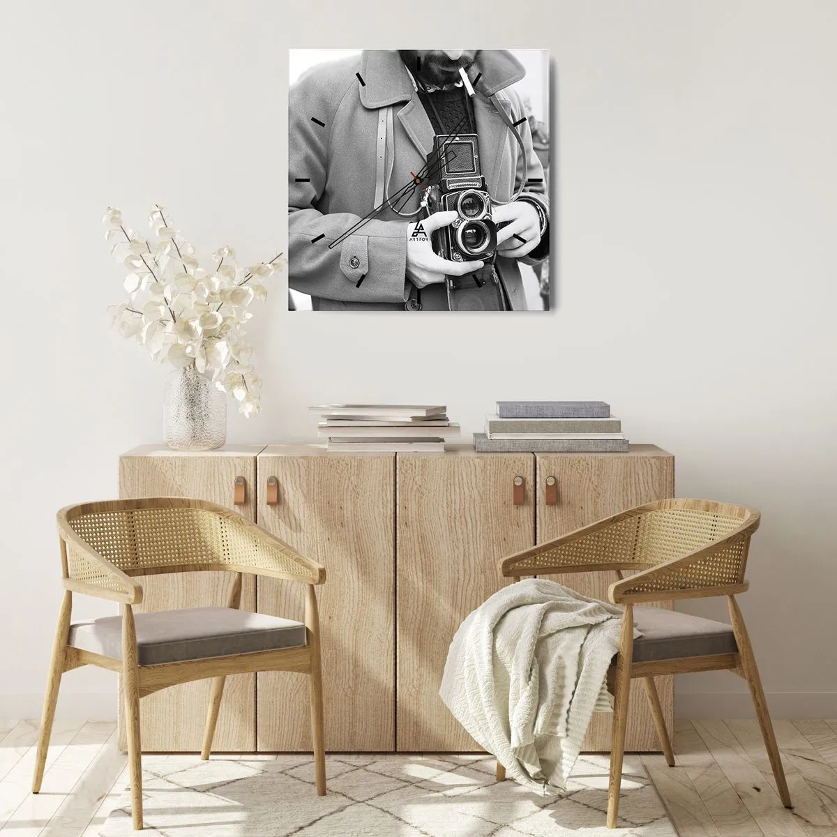 Nástenné hodiny - V retro štýle - 40x40 cm