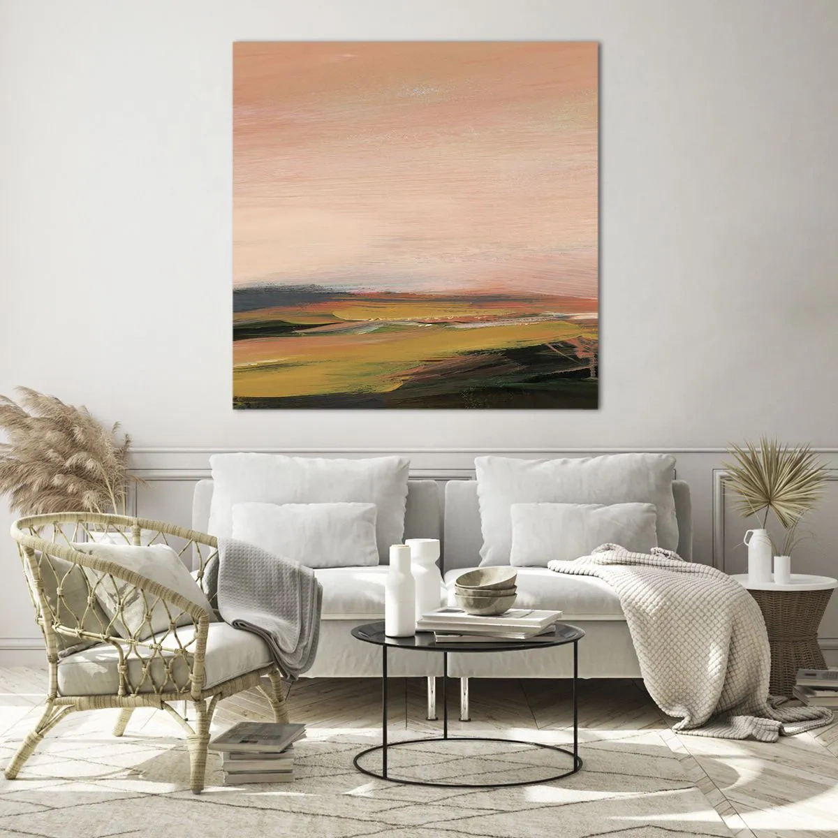 Obraz na skle - V ružových tónoch - 40x40 cm