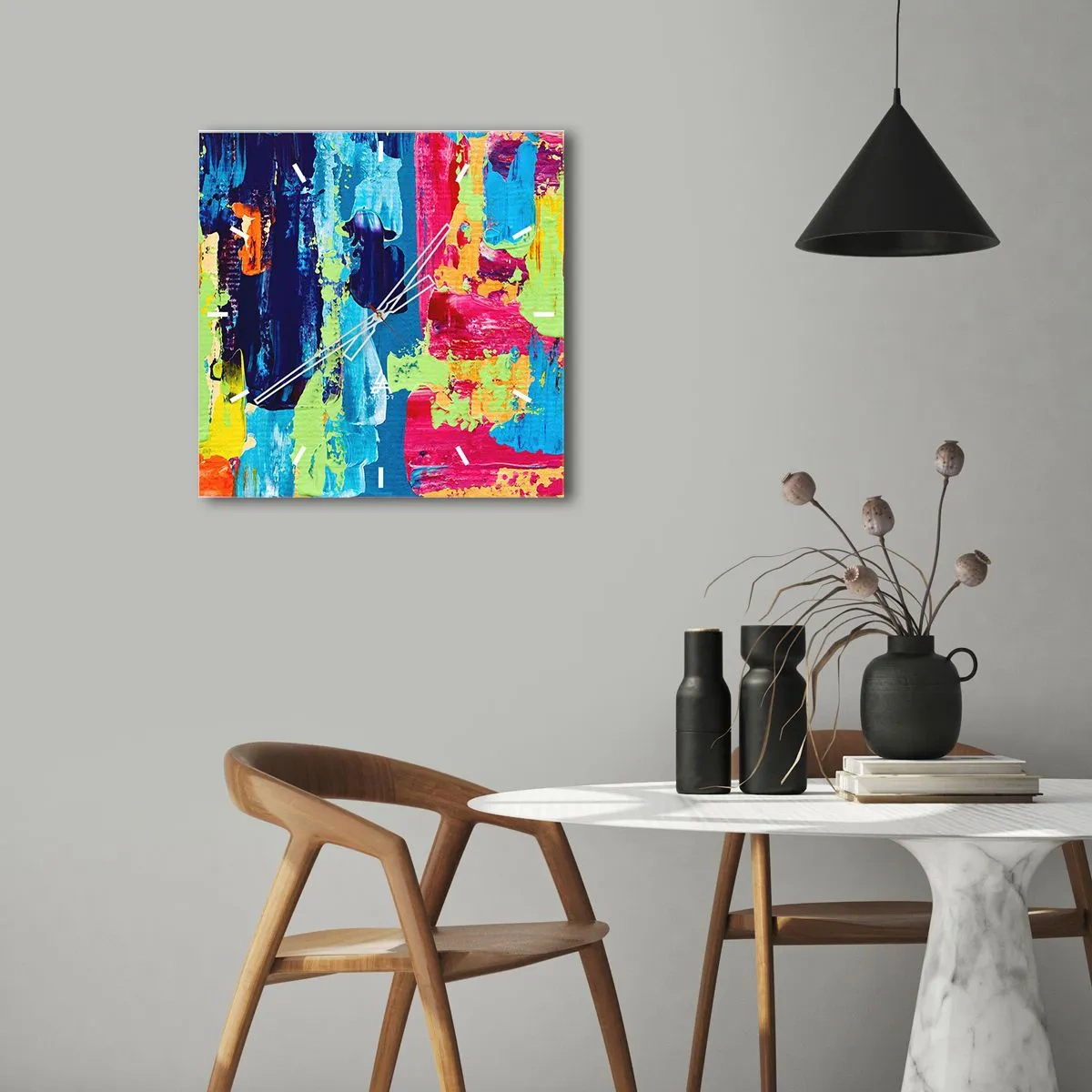 Nástenné hodiny - Život je krásny! - 40x40 cm