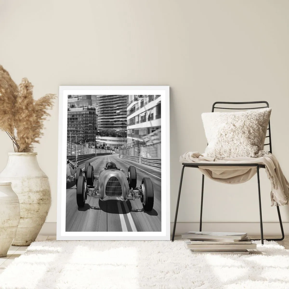 Plagát v bielom ráme - Kedysi dávno v Monte Carle - 70x100 cm