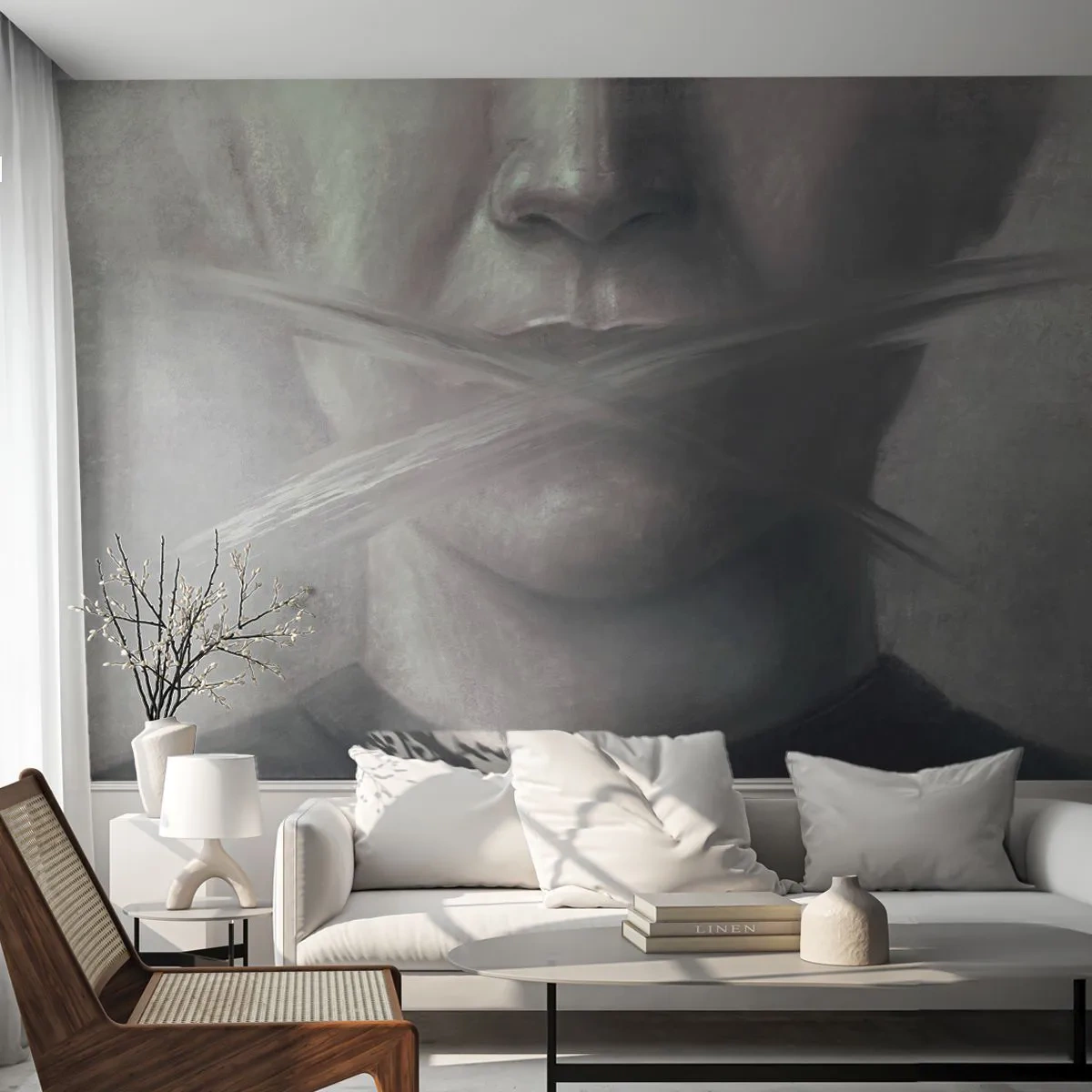 Fototapeta Standard Eco - Ani slovo - Abstrakcia, Grafika, Tvár - 250x175 cm