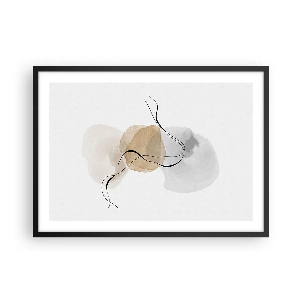 Plagát v čiernom ráme - Vzdušné korálky - 70x50 cm