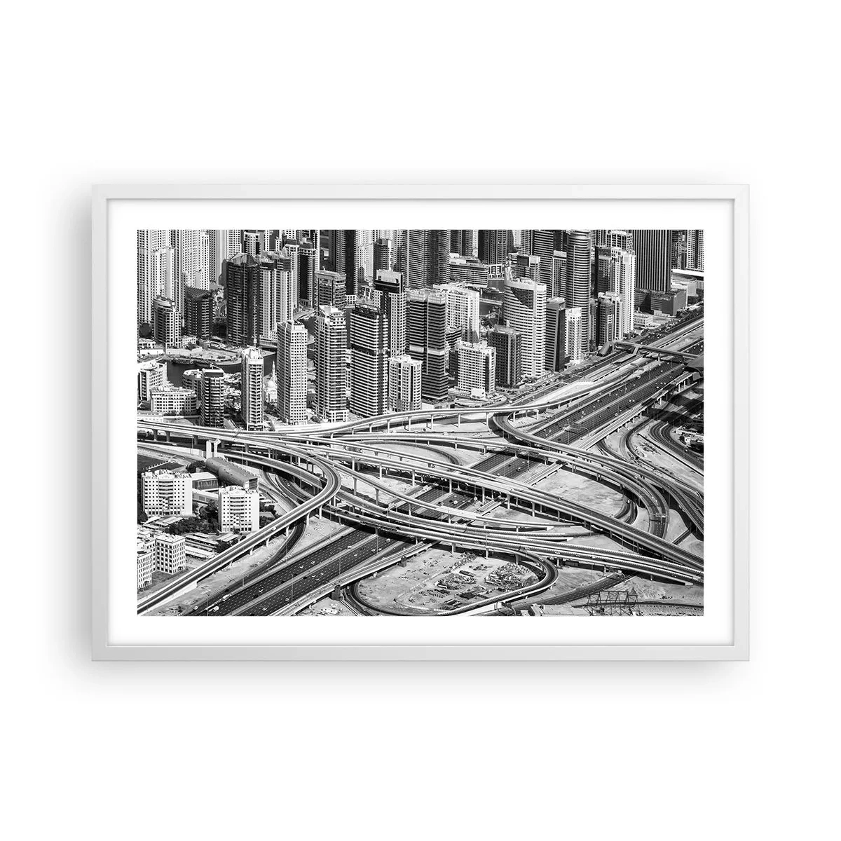 Plagát v bielom ráme - Dubaj – neskutočné mesto - 70x50 cm