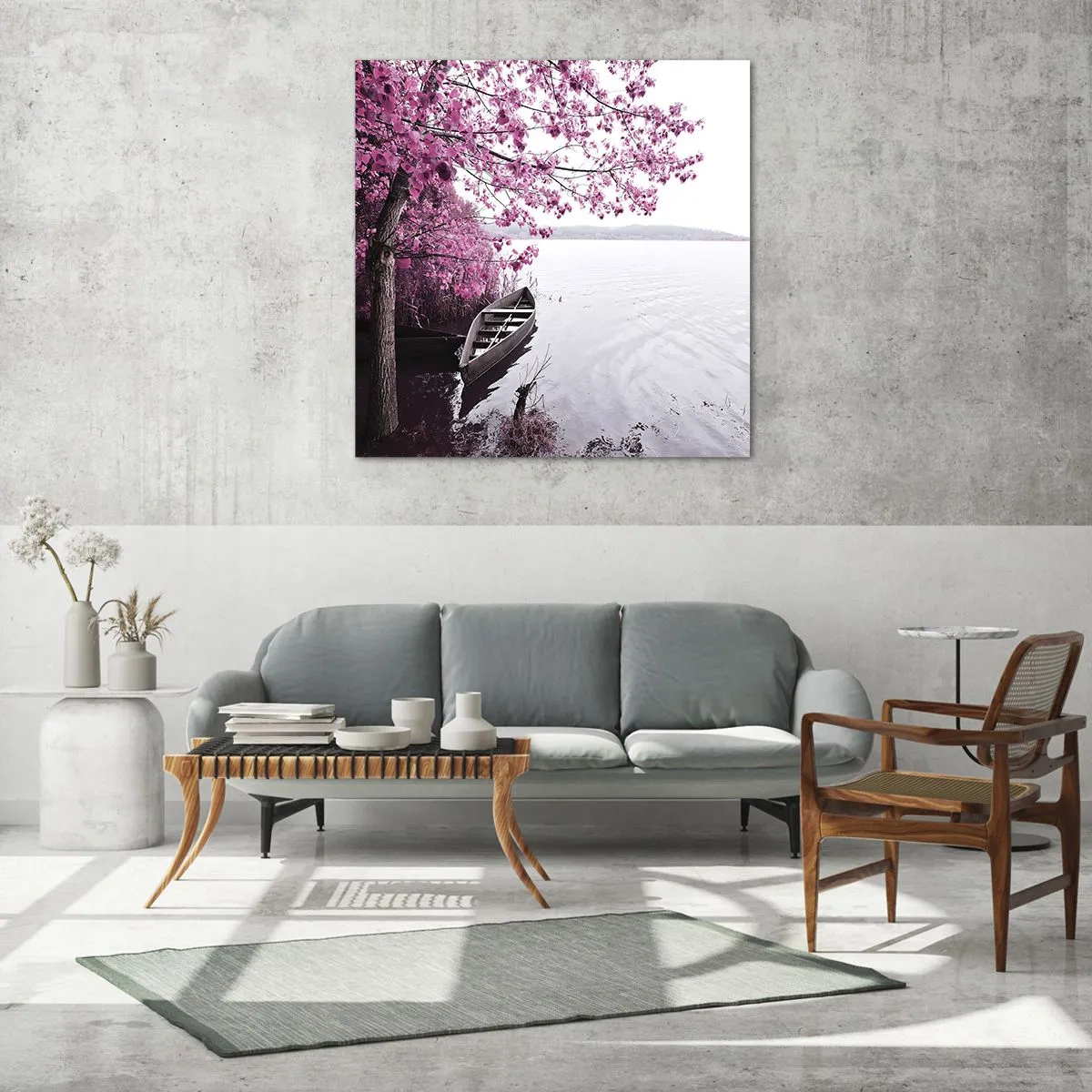 Obraz na skle - V ružovom tichu - 60x60 cm