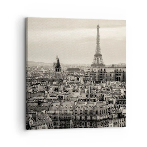Obraz na plátne - Nad strechami Paríža - 70x70 cm