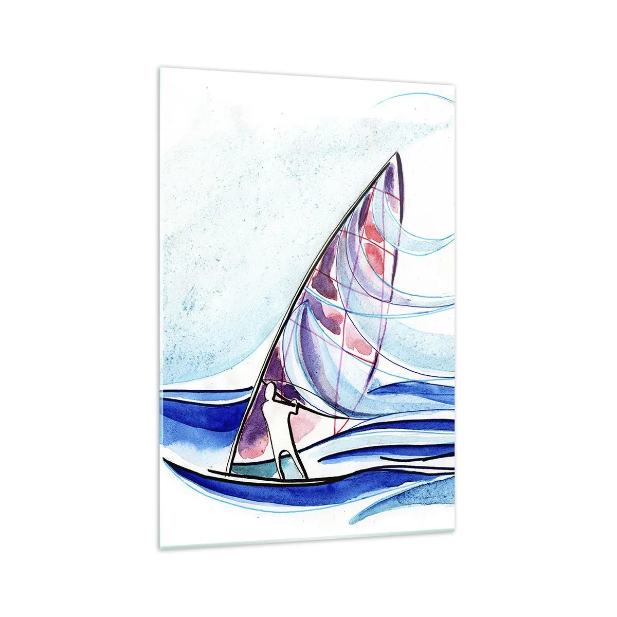 Obraz na skle - S vetrom v rytme vĺn - 70x100 cm