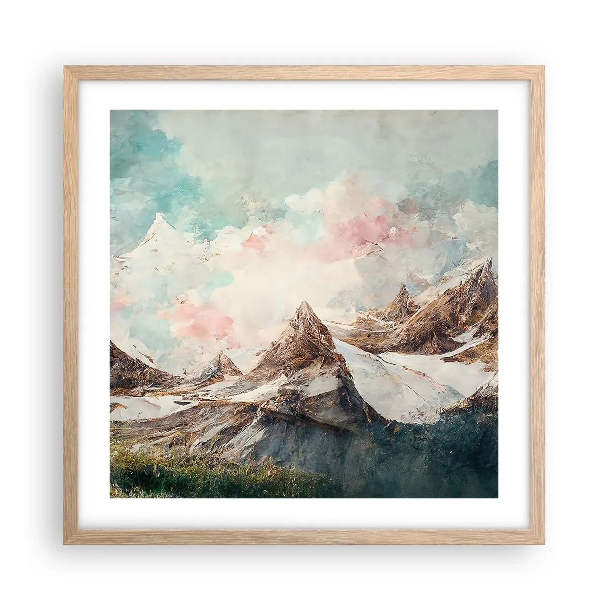 Plagát v ráme zo svetlého duba - Skalné čepele - 50x50 cm