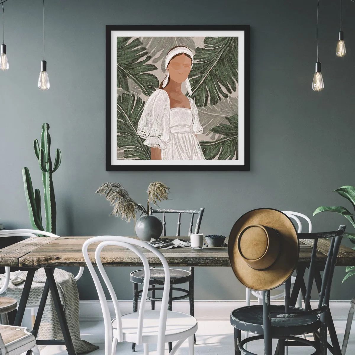 Plagát v čiernom ráme - Exotický portrét - 50x50 cm