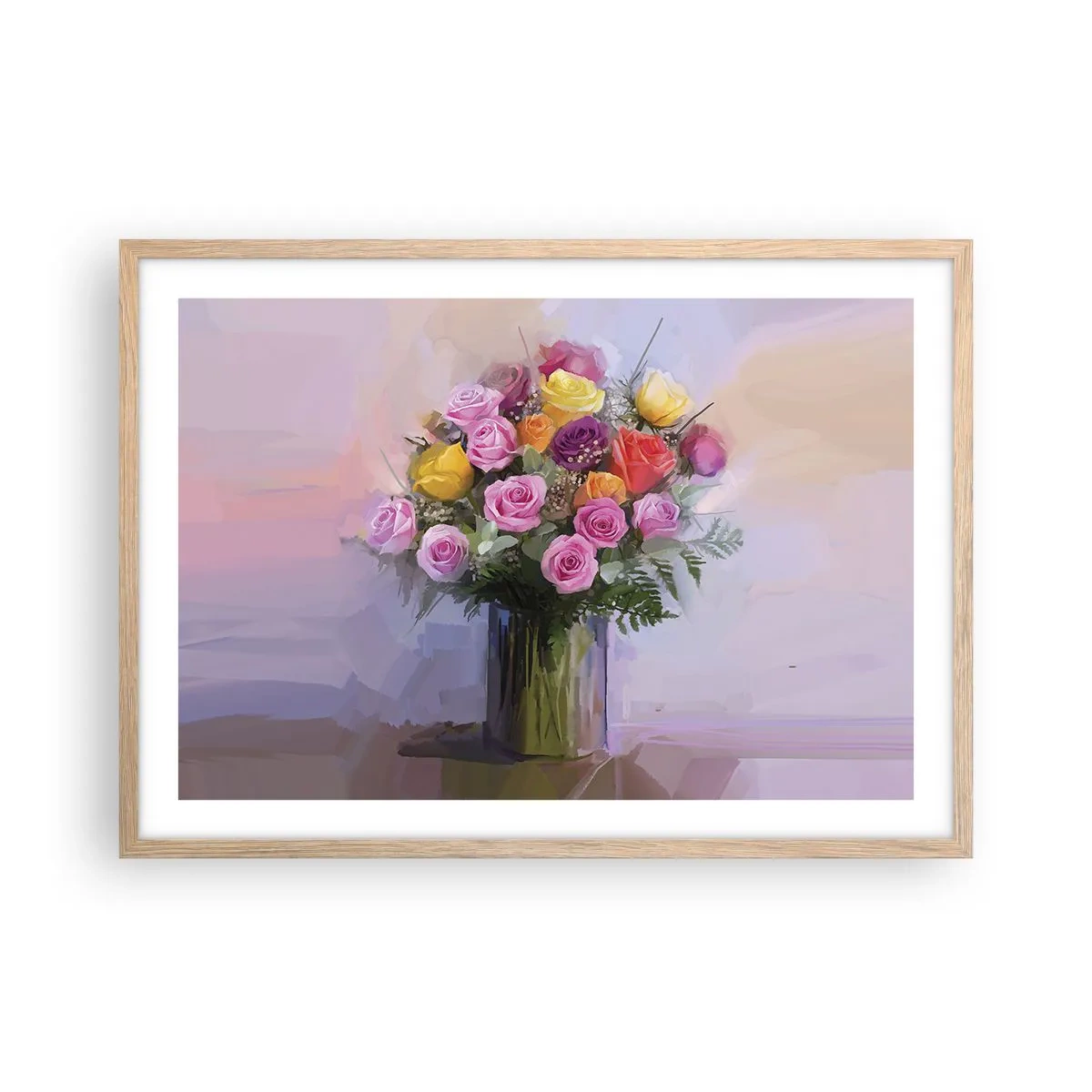 Plagát v ráme zo svetlého duba - Zachytená krása - 70x50 cm