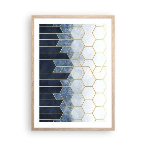 Plagát v ráme zo svetlého duba - Kompozícia v synkopickom rytme - 50x70 cm