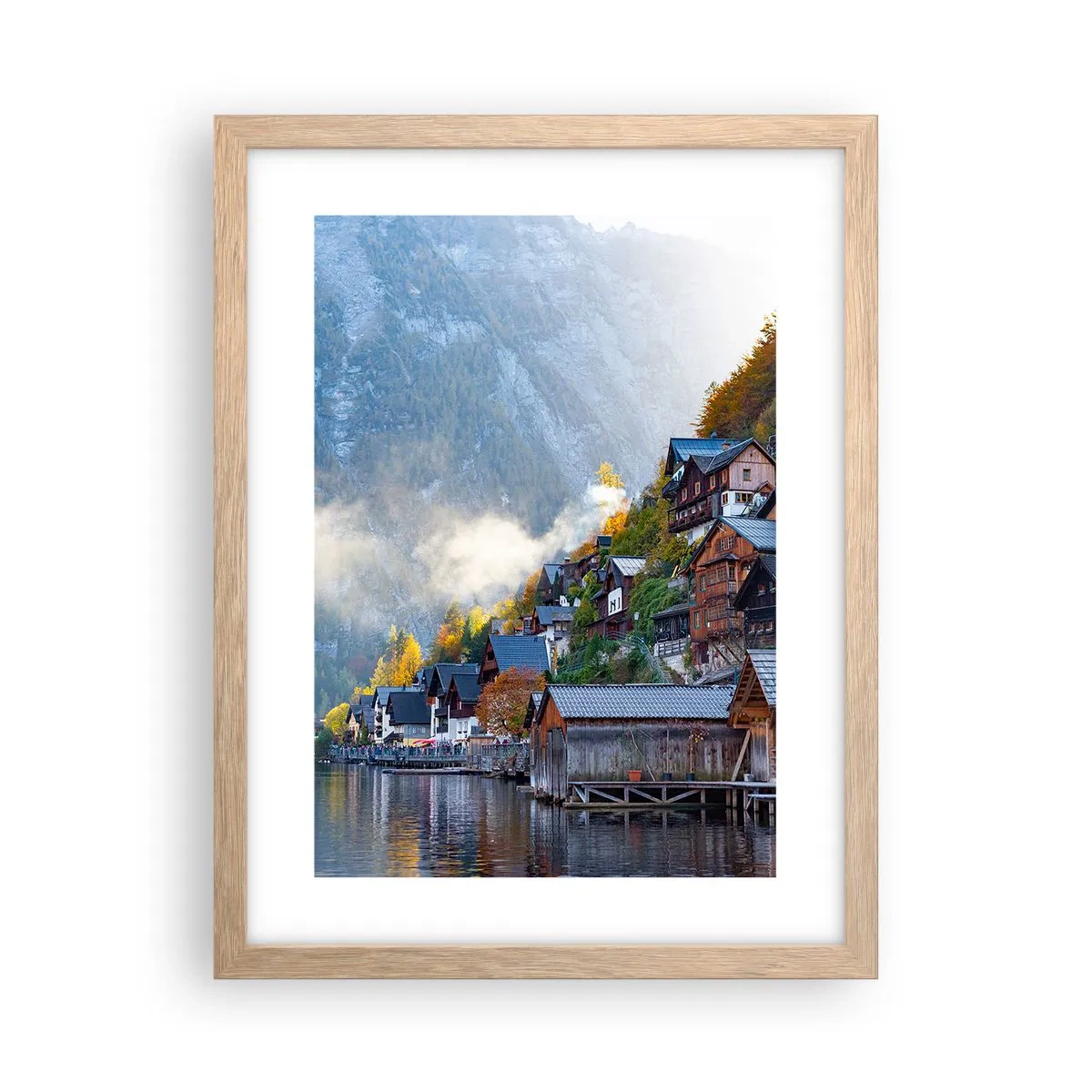Plagát v ráme zo svetlého duba - Alpská krajina - 30x40 cm
