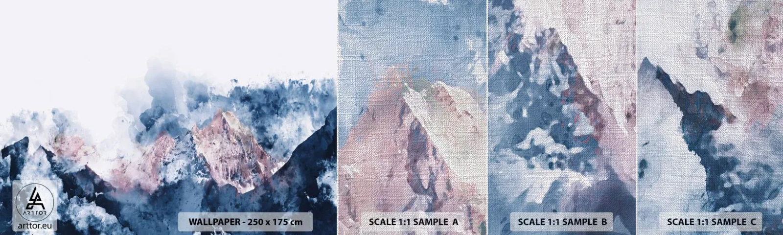 Vzorka fototapety Premium Canvas - To sú vrcholy! - Abstrakcia, Kus, hory - 100x30 cm