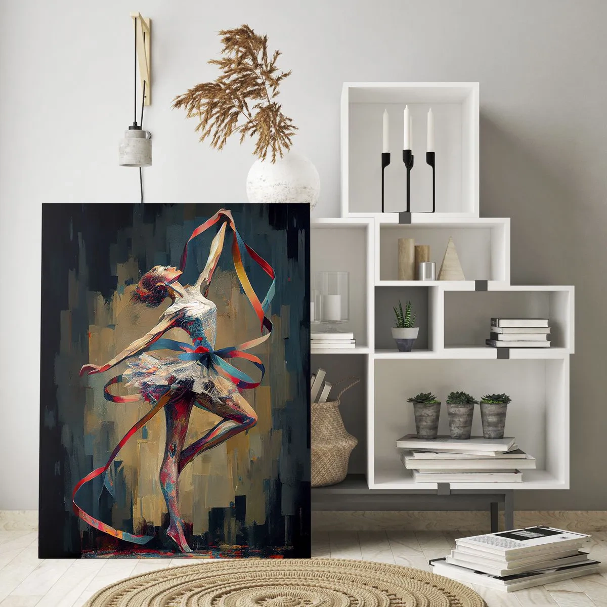 Obraz na skle - Tanec so stuhou - 50x70 cm