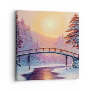 Obraz na plátne - Štyri ročné obdobia - zima - 40x40 cm