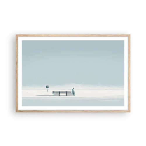 Plagát v ráme zo svetlého duba - Áno, čakám. - 91x61 cm