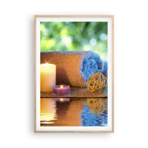 Plagát v ráme zo svetlého duba - Čas pre telo - 61x91 cm