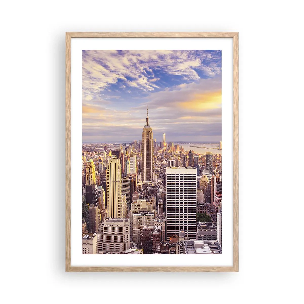 Plagát v ráme zo svetlého duba - Dosiahnuť samotné oblaky - 50x70 cm