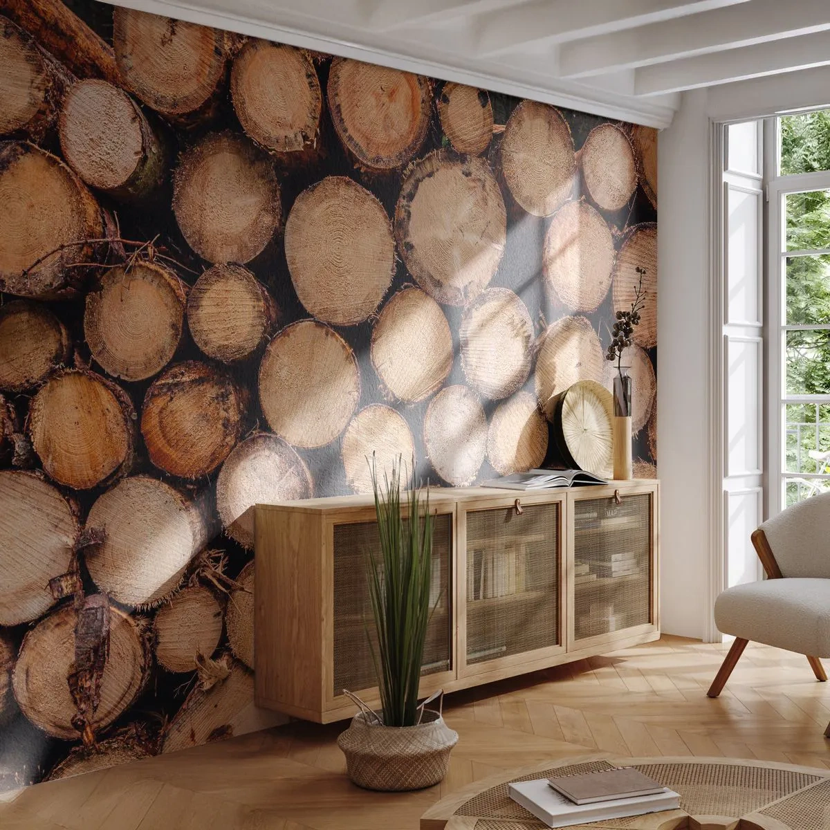 Fototapeta Standard Eco - Nový začiatok - Drevo, Drevené polená, Príroda - 500x350 cm