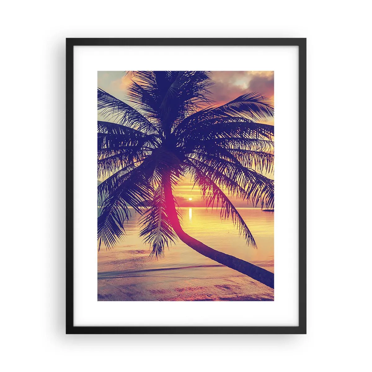 Plagát v čiernom ráme - Večer pod palmami - 40x50 cm