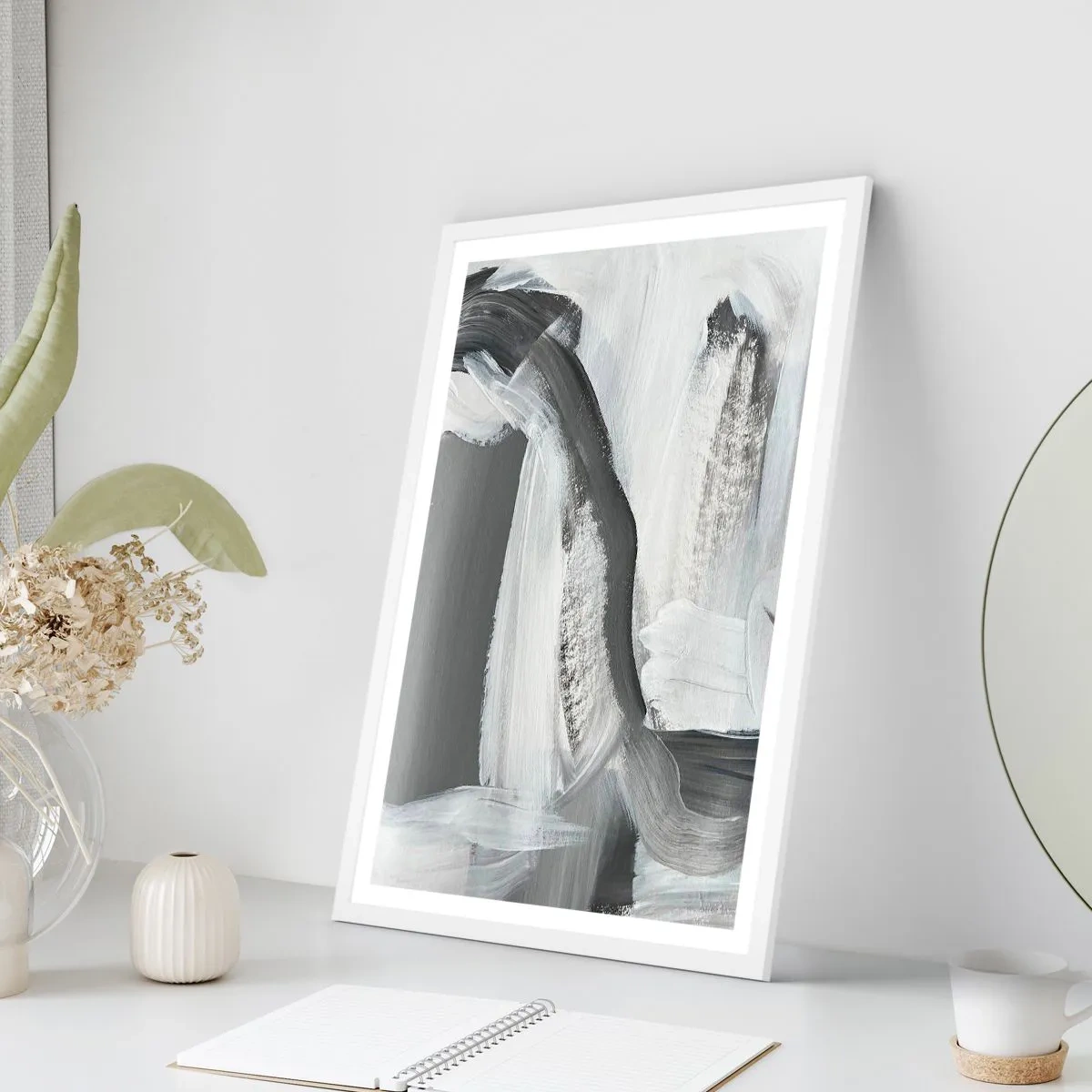 Plagát v bielom ráme - Pevným pohybom - 70x100 cm