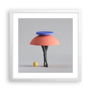 Plagát v bielom ráme - Surrealistická kompozícia - 40x40 cm