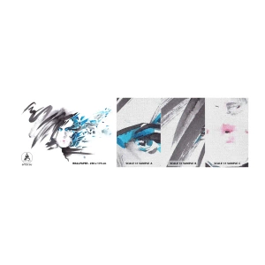 Vzorka fototapety Premium Canvas - Zmyselný portrét v šedej a modrej - Žena, Ženská tvár, Abstrakcia - 100x30 cm