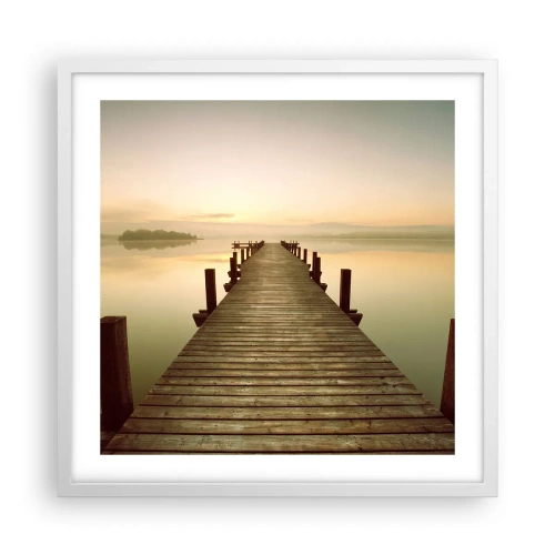 Plagát v bielom ráme - Úsvit, svitanie, svetlo - 50x50 cm