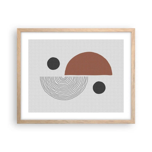 Plagát v ráme zo svetlého duba - Dokonalosť kruhu - 50x40 cm