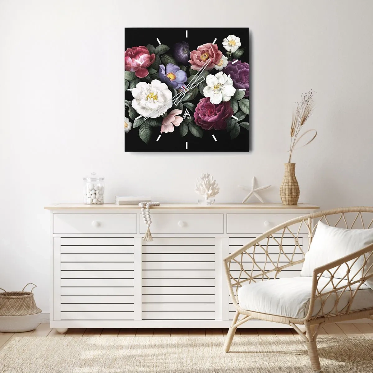 Nástenné hodiny - Z anglickej záhrady - 40x40 cm