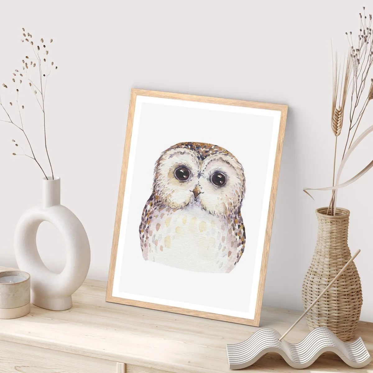 Plagát v ráme zo svetlého duba - Pozri sa mi do očí - 70x100 cm